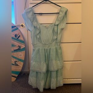 American Eagle Outfitters Mint Dress with Lace Trim